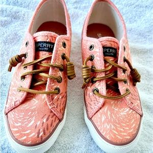 SPERRY TOPSIDER ORANGE WOMEN’S SEACOAST SLIP ON WITH LEATHER LACES SIZE 6.5